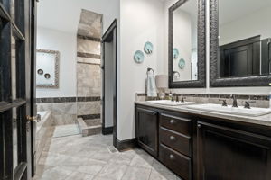 Gorgeous Marble Primary Bath with Large Vanity