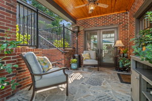 Relax on the Covered Porch off the Kitchen