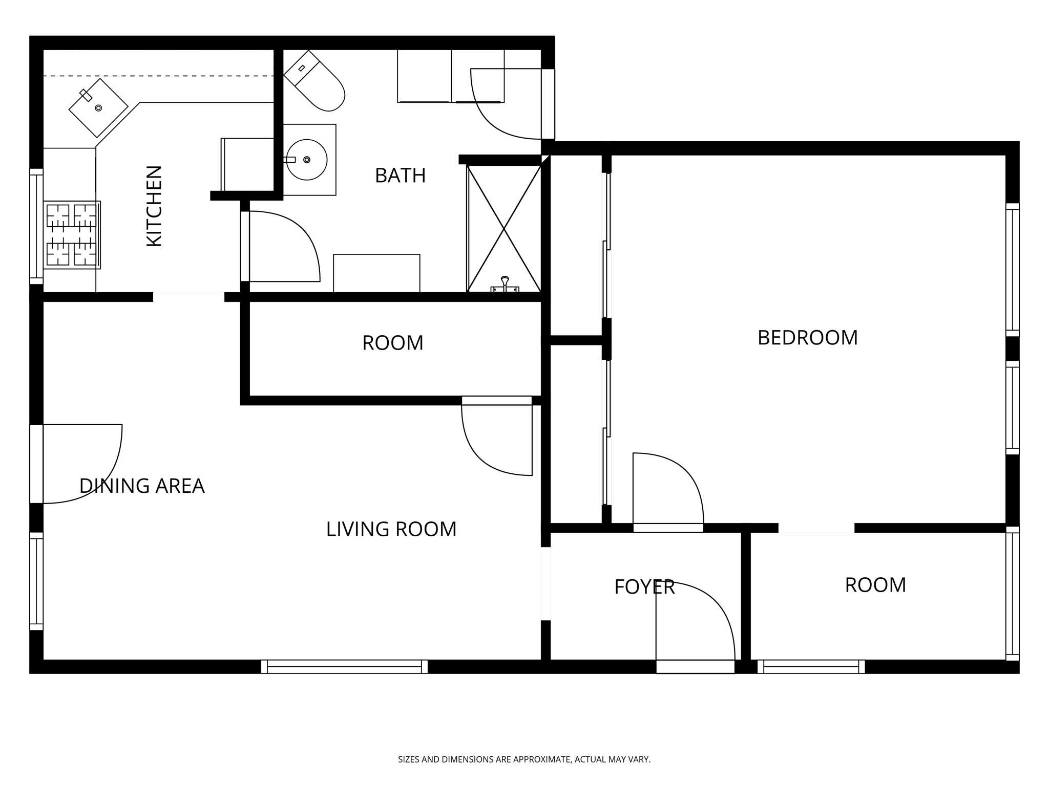 Downstairs Layout (Approximated Graphic)