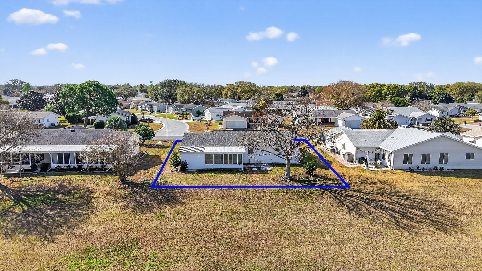 Aerial Rear Elevation with Property Lines