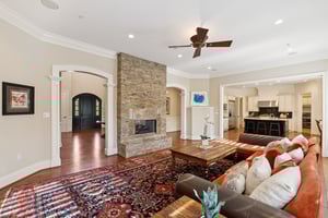 Family Room with Dual Sided Fireplace