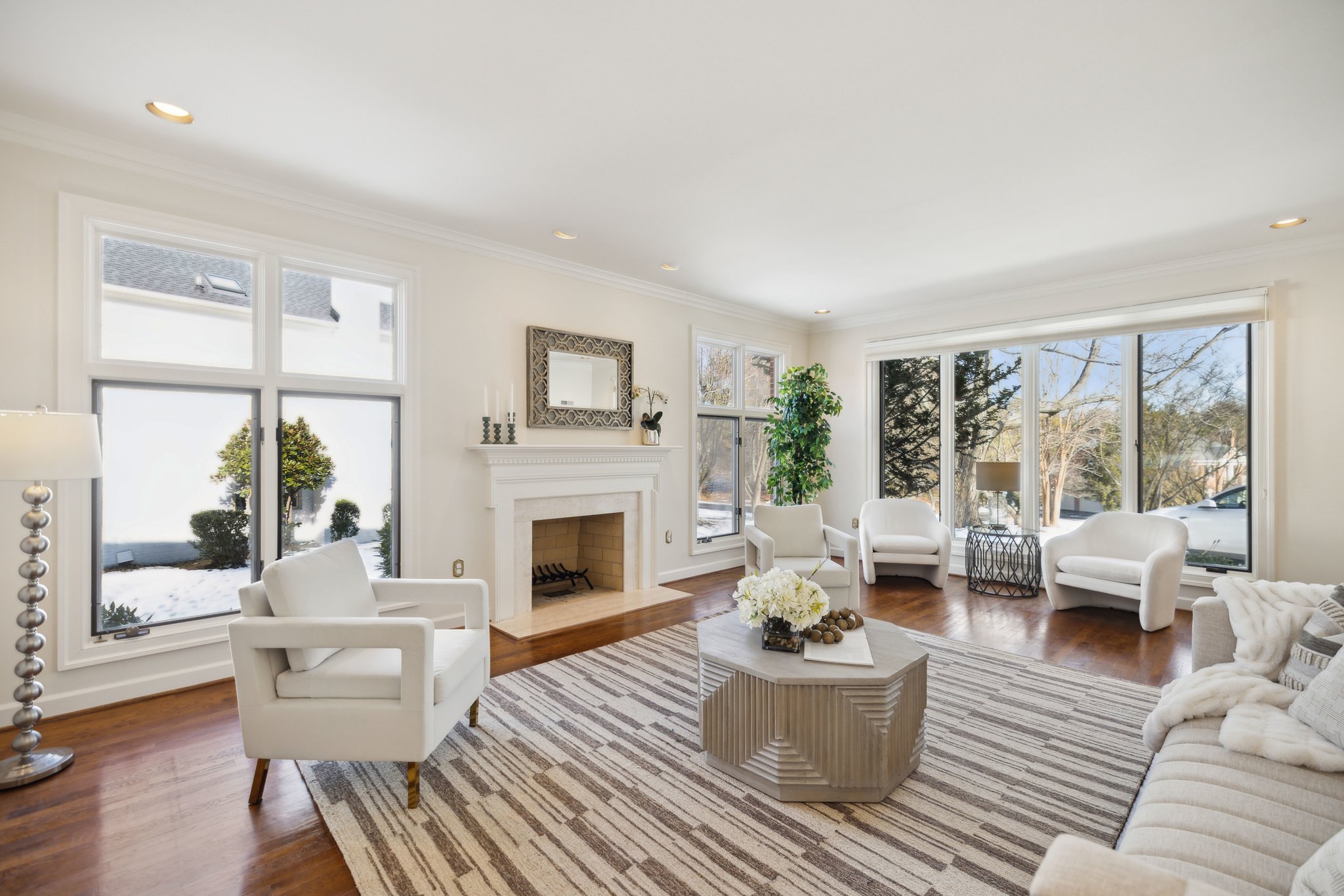 Formal Living Room with Wood-burning Fireplace