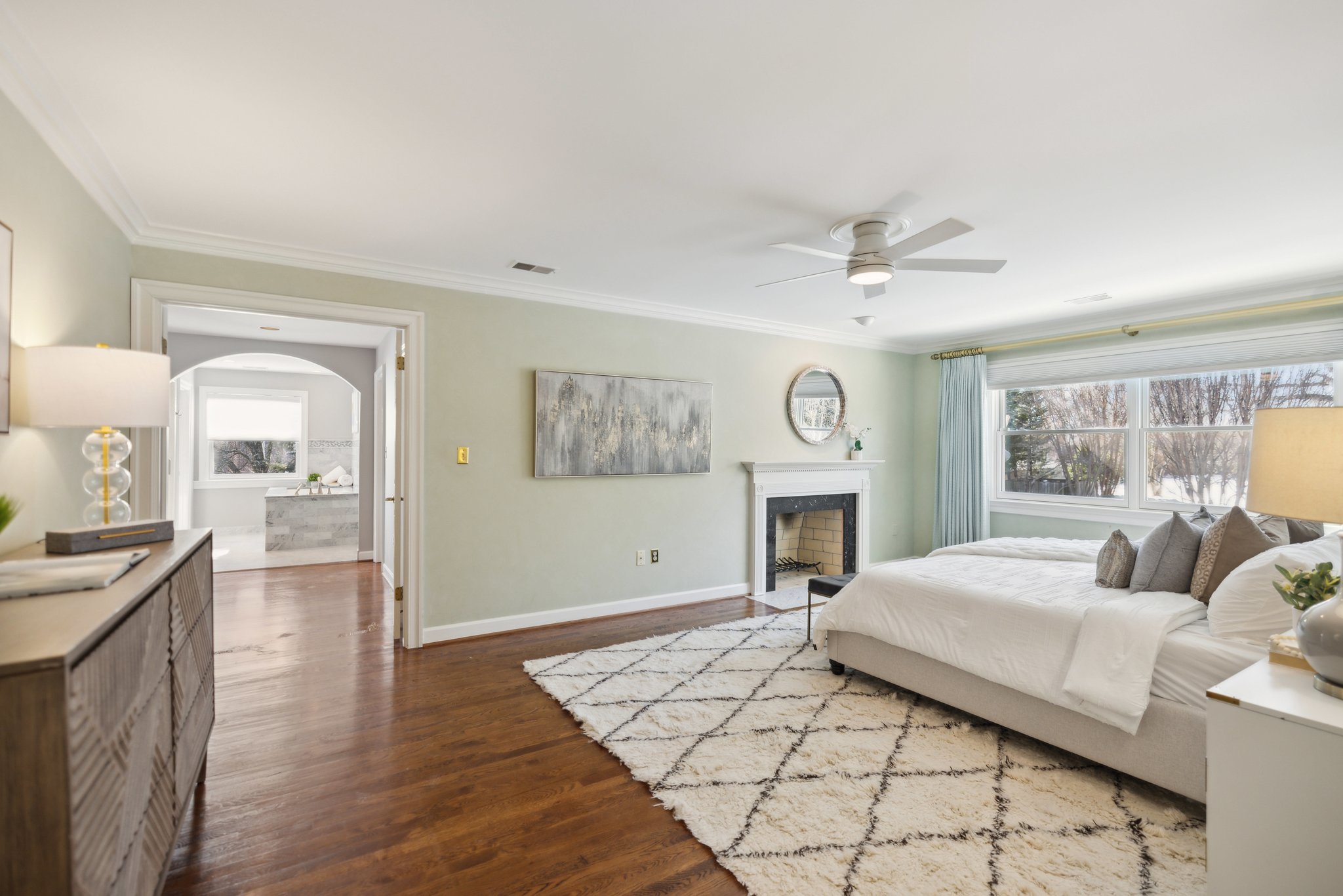 Primary Bedroom with Wood-burning Fireplace