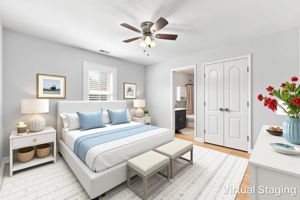 Upstairs Guest Bedroom 1 with Ensuite Virtually Staged