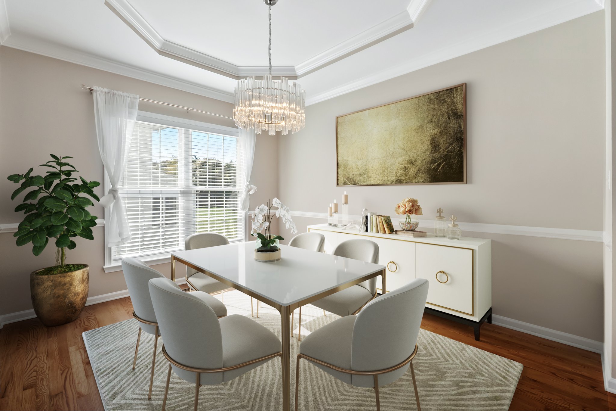 Dining room virtually staged