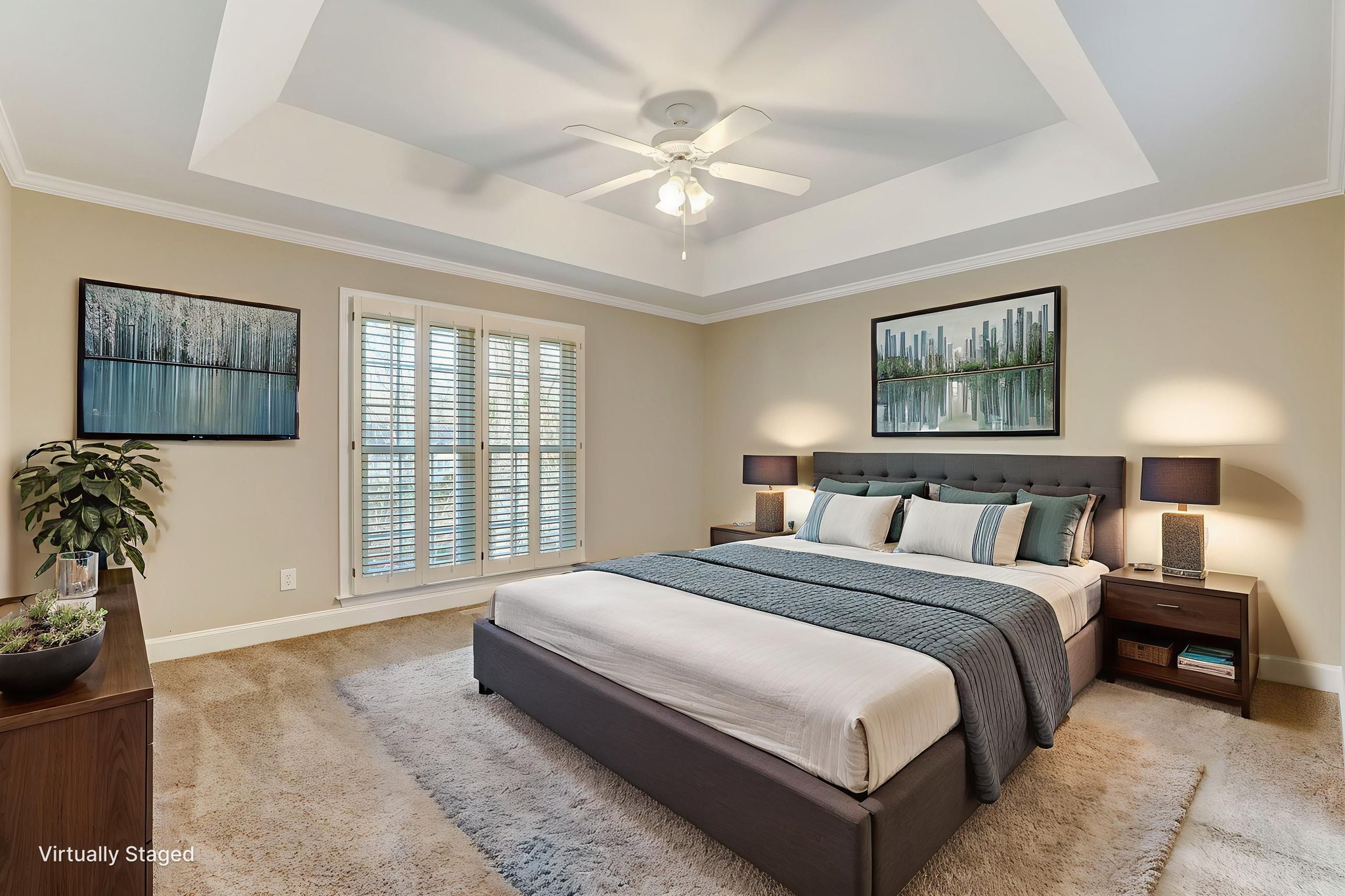 Primary Bedroom virtually staged