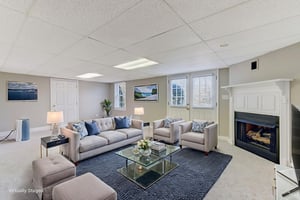 Basement virtually staged