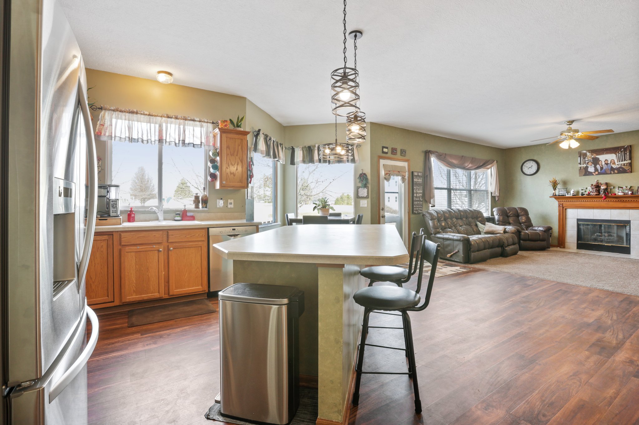 Kitchen into Family Room