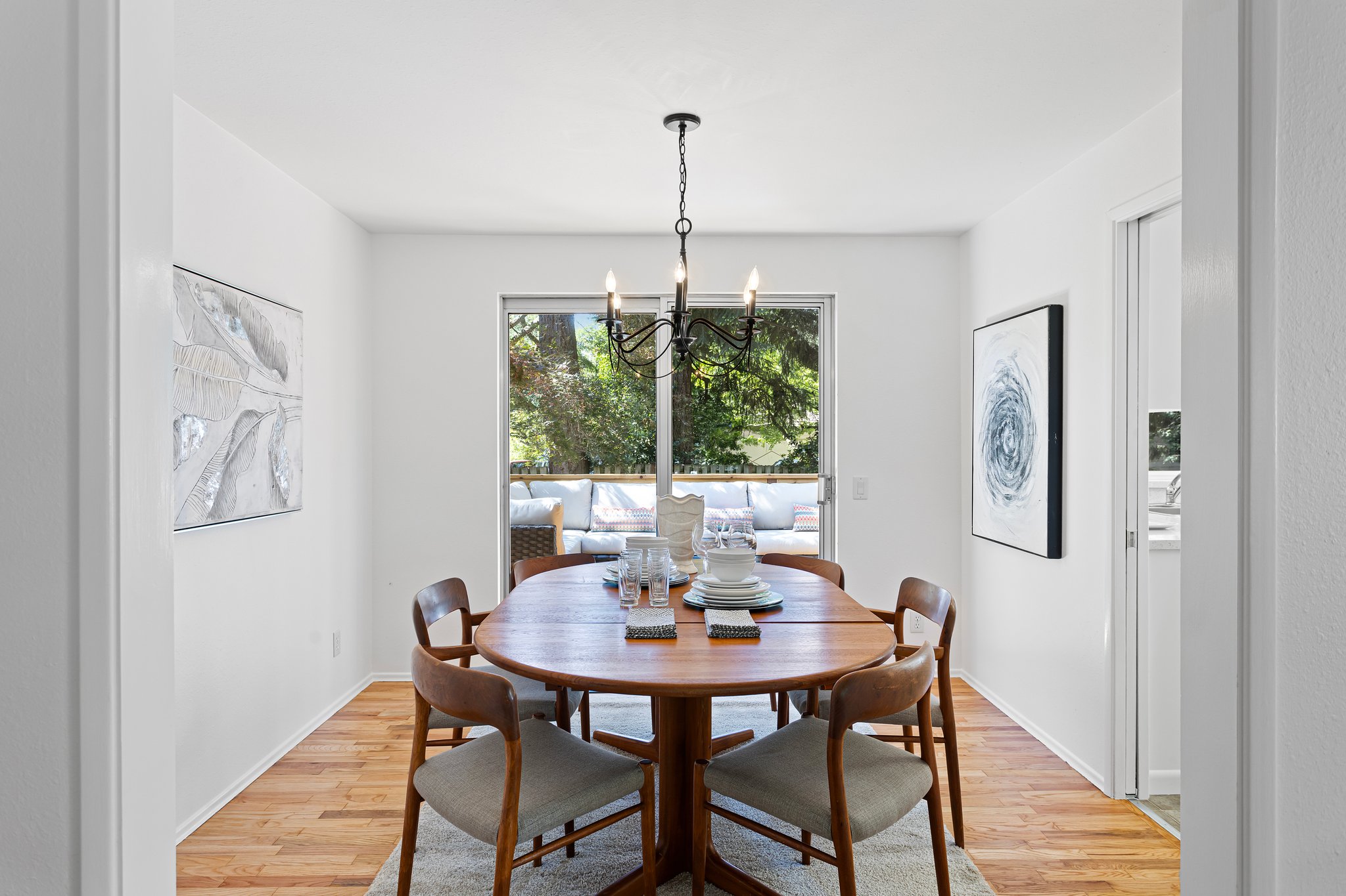 Enjoy your meal in the formal dining room with picturesque views of the front and back yards.