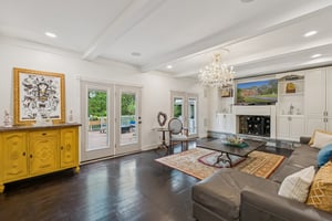 Family Room with Wood-Burning Fireplace