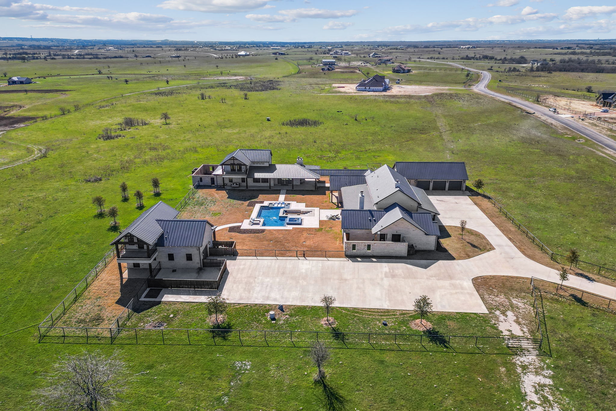 Aerial view looking towards the South