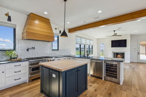 Custom butcher block in Kitchen of the Guest House