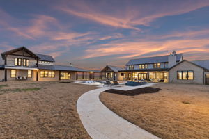 View from the Man Cave to the pool at Twilight
