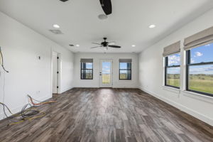 Loft space on second level of the Man Cave with a balcony