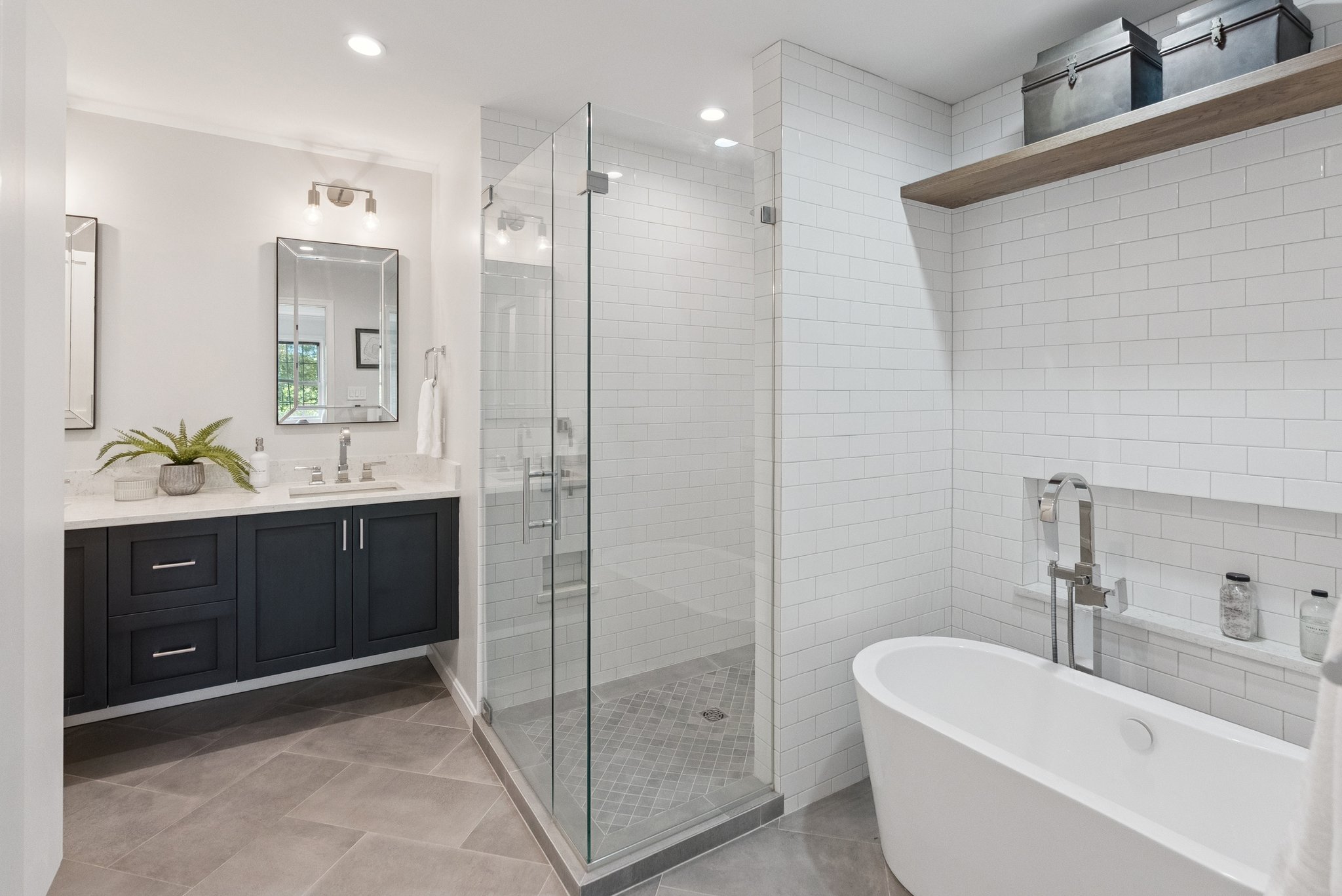 Primary Bathroom with Soaking Tub and Separate Shower
