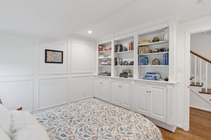 Lower Level Bonus Room with Built-in Shelving