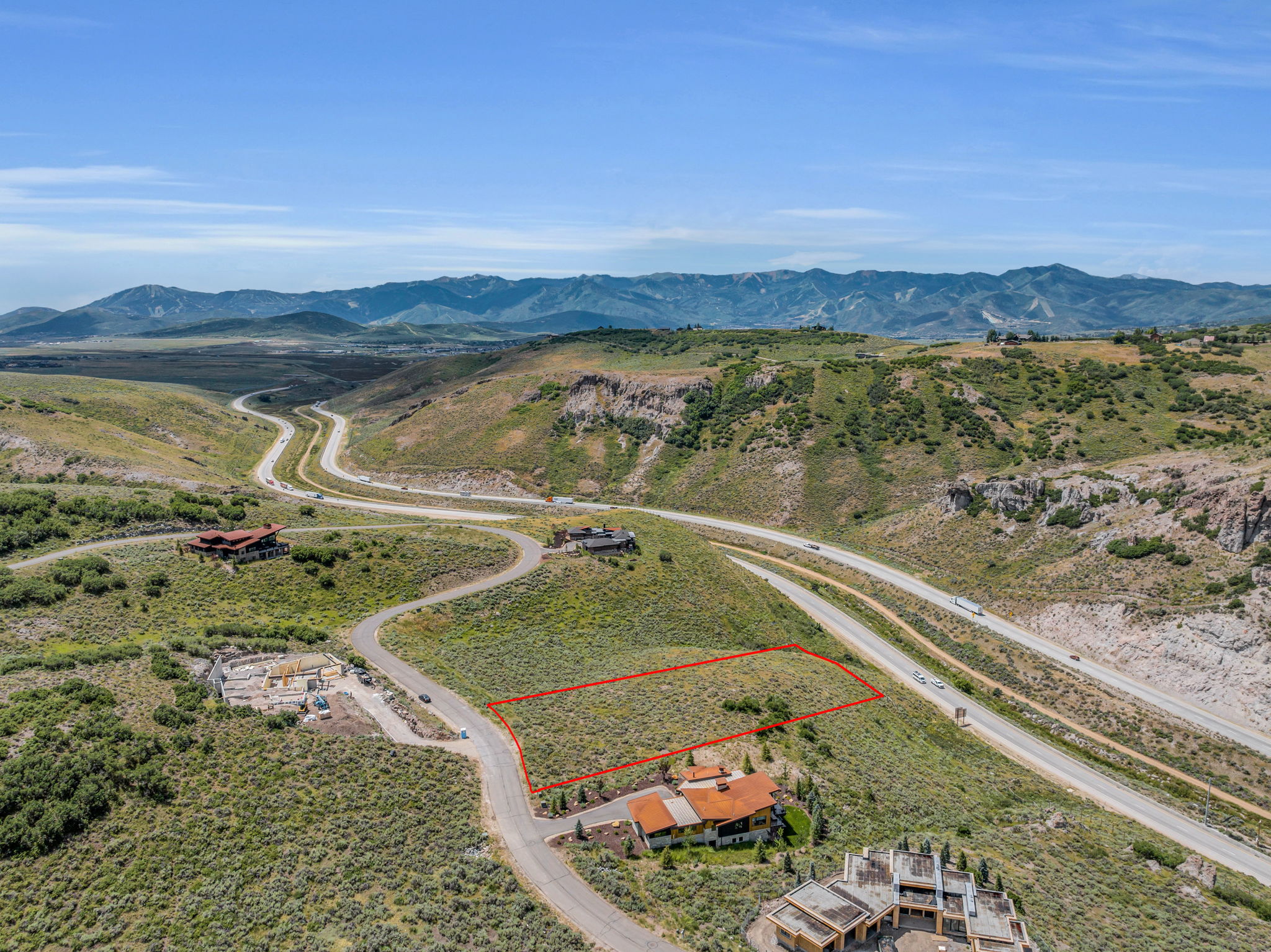 Drone view with Mountains