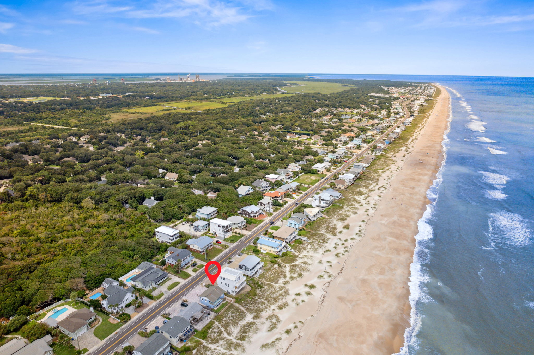 The coastline of Amelia Island ....