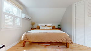 Matching louvered windows and door
