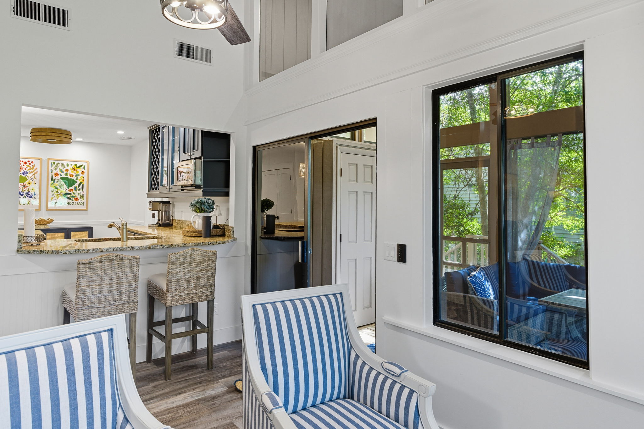 Seating area with view to the Kitchen.