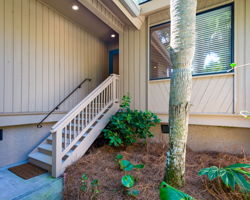 Stairs in the front courtyard leading to the front door.