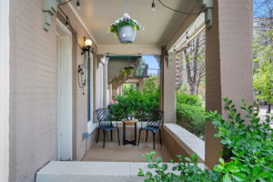 Front porch looks out over Logan St