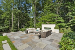 Flagstone Patio with fireplace