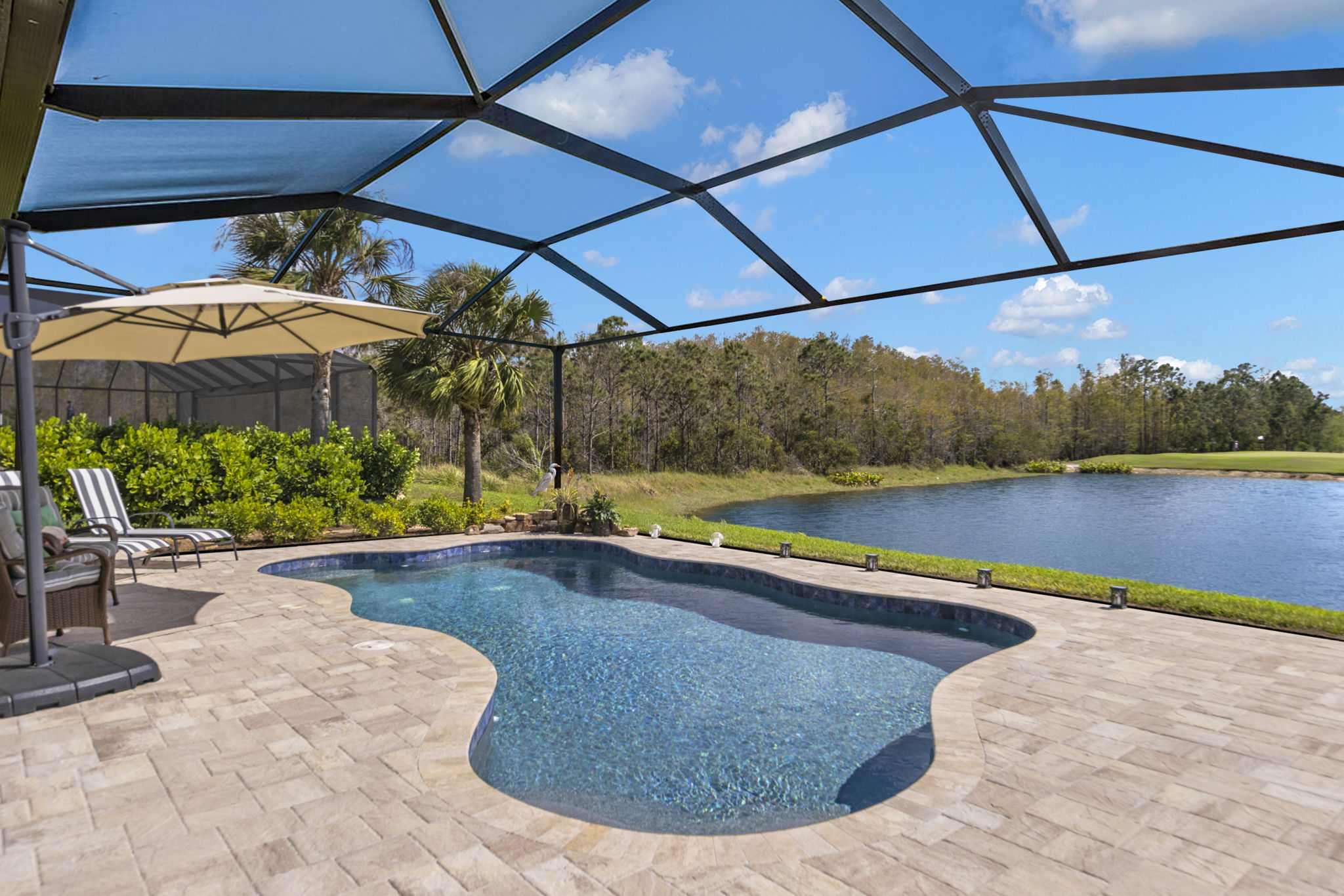 Pool with cage rendering