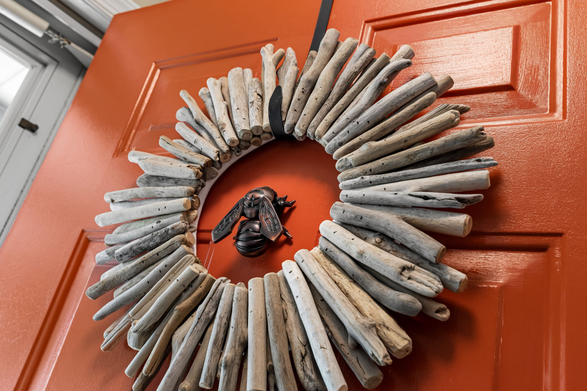 Front Door w/ Bee Door Knocker
