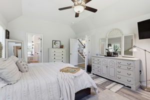 Primary suite with elevated ceilings