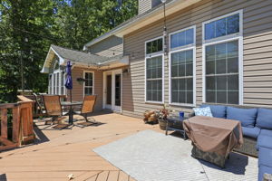 Large Trex Topped Deck with gate at stairs