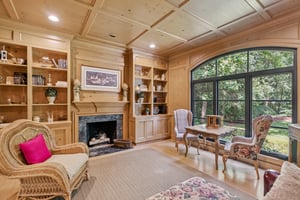 Private Library with Fireplace