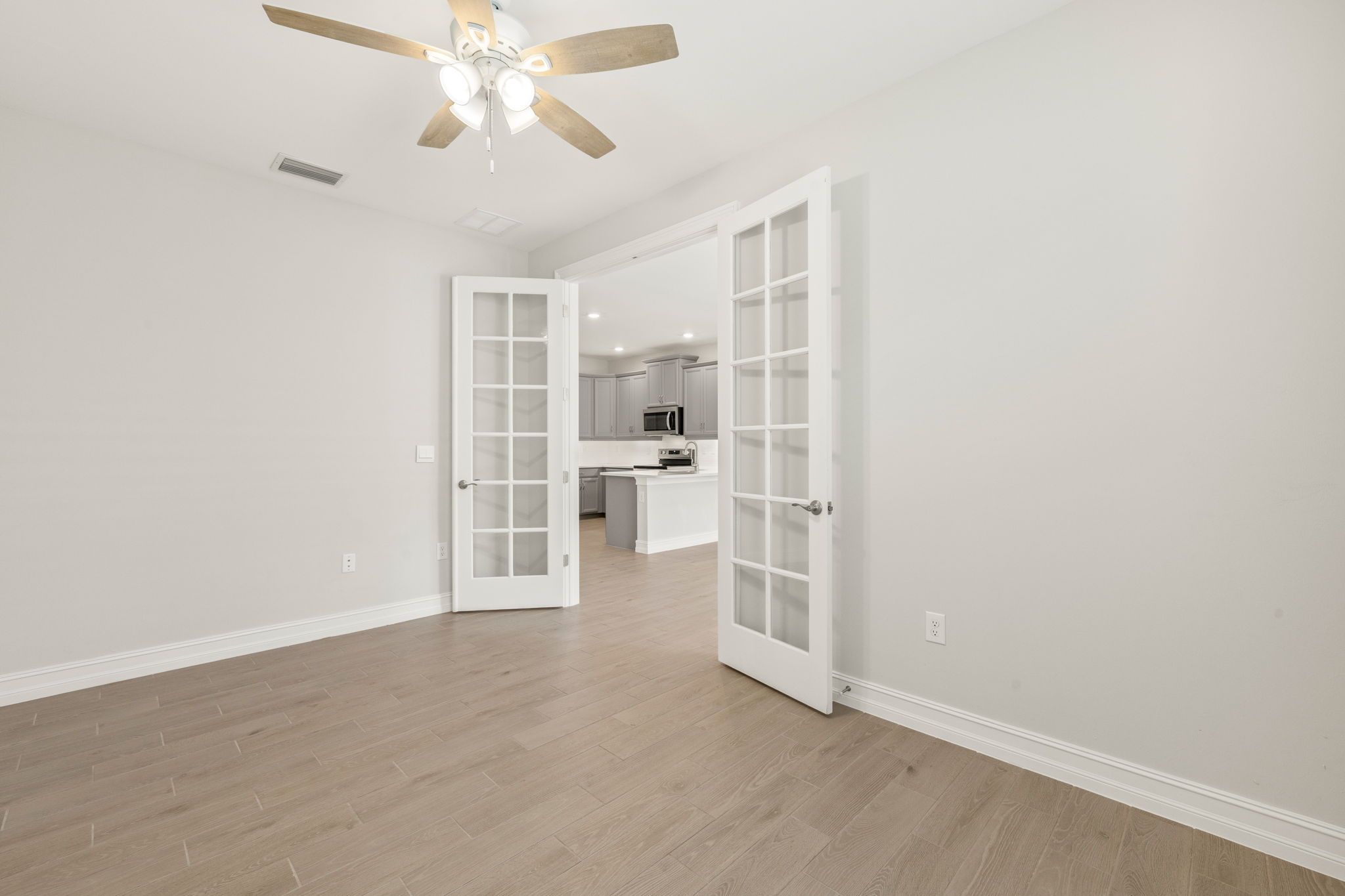 Den with french doors