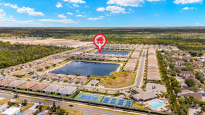 Property is around the corner from community amenities; clubhouse with fitness center, pool, tennis, pickleball