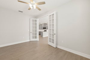 Den with french doors