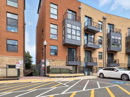 View of building from parking lot.