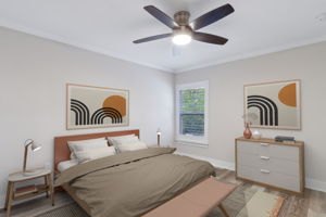 Both guest bedrooms have room for queen or king beds (virtually staged)...