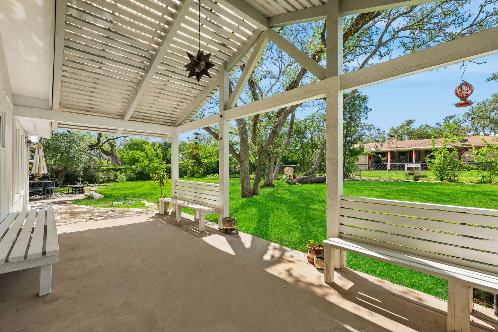 Pergola over back patio