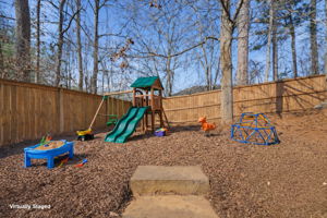 The upper flat area staged with play ground if you desire