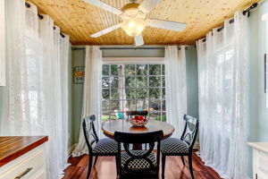 Giant picture window in breakfast nook provides lots of natural light