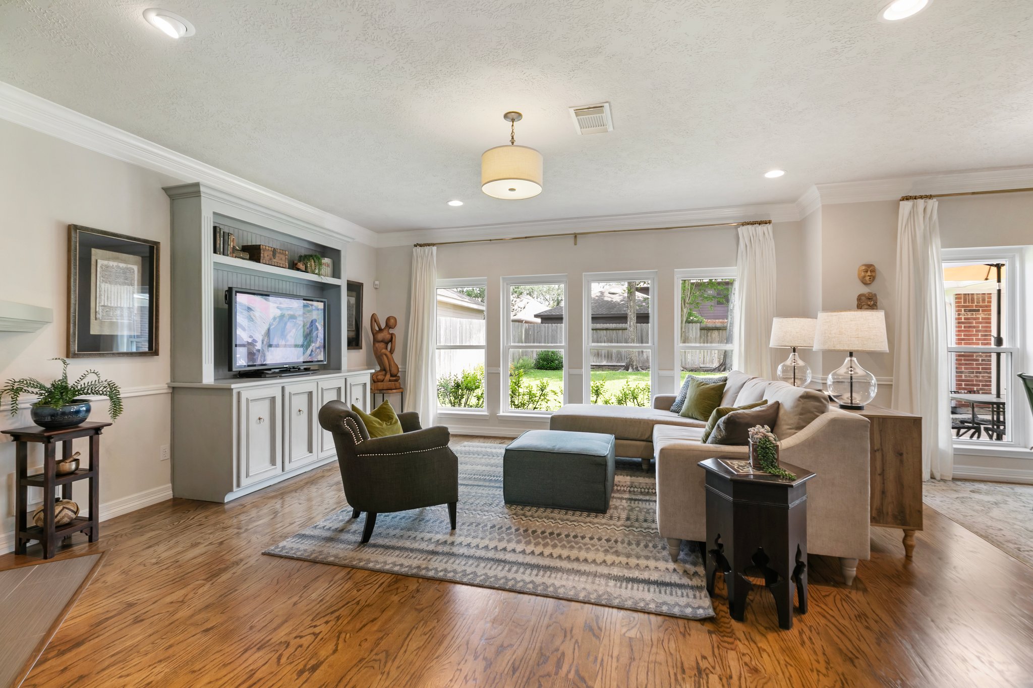 Great view of the family room with lots of natural light