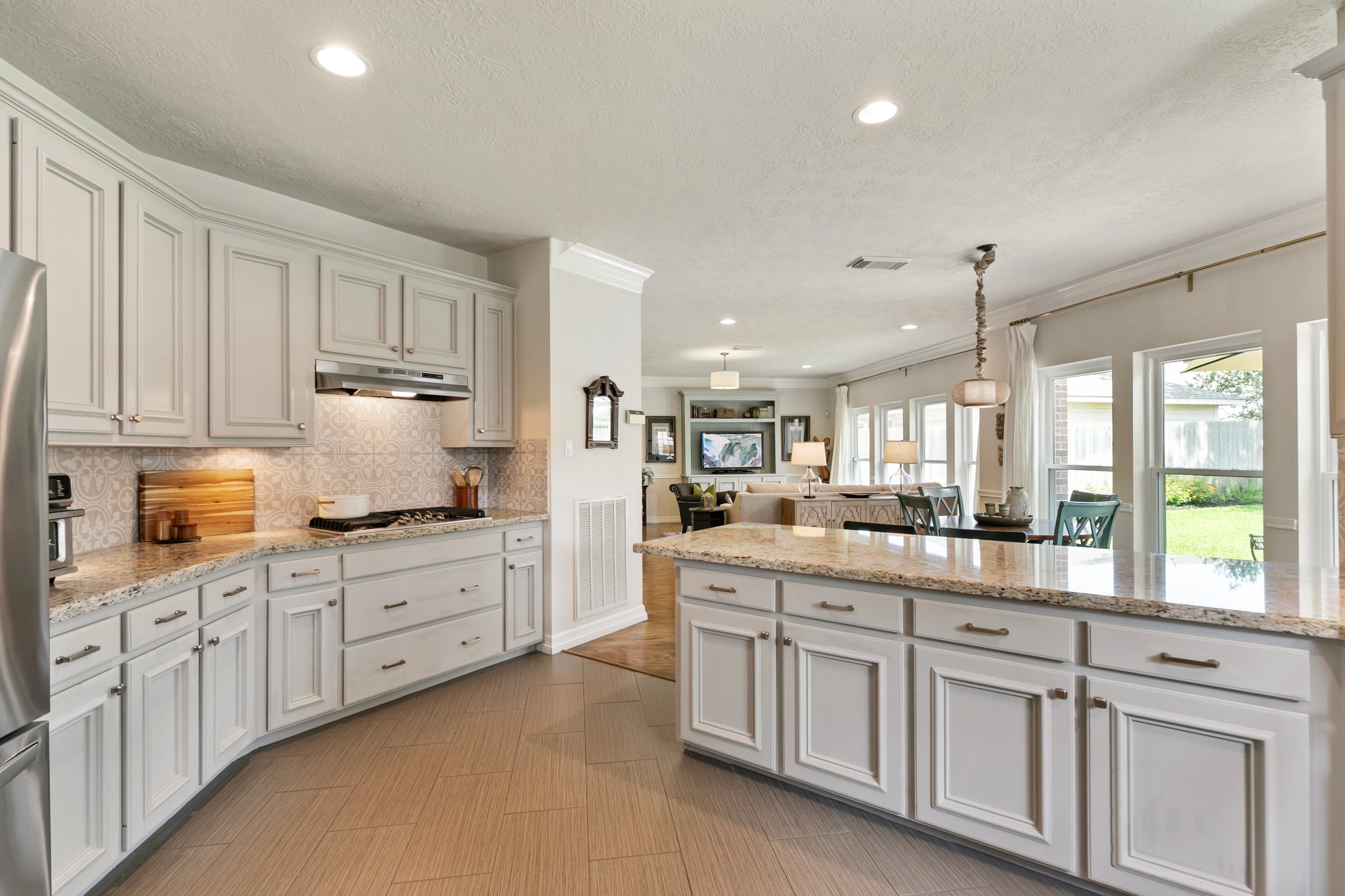 Lots of cabinets and countertop space