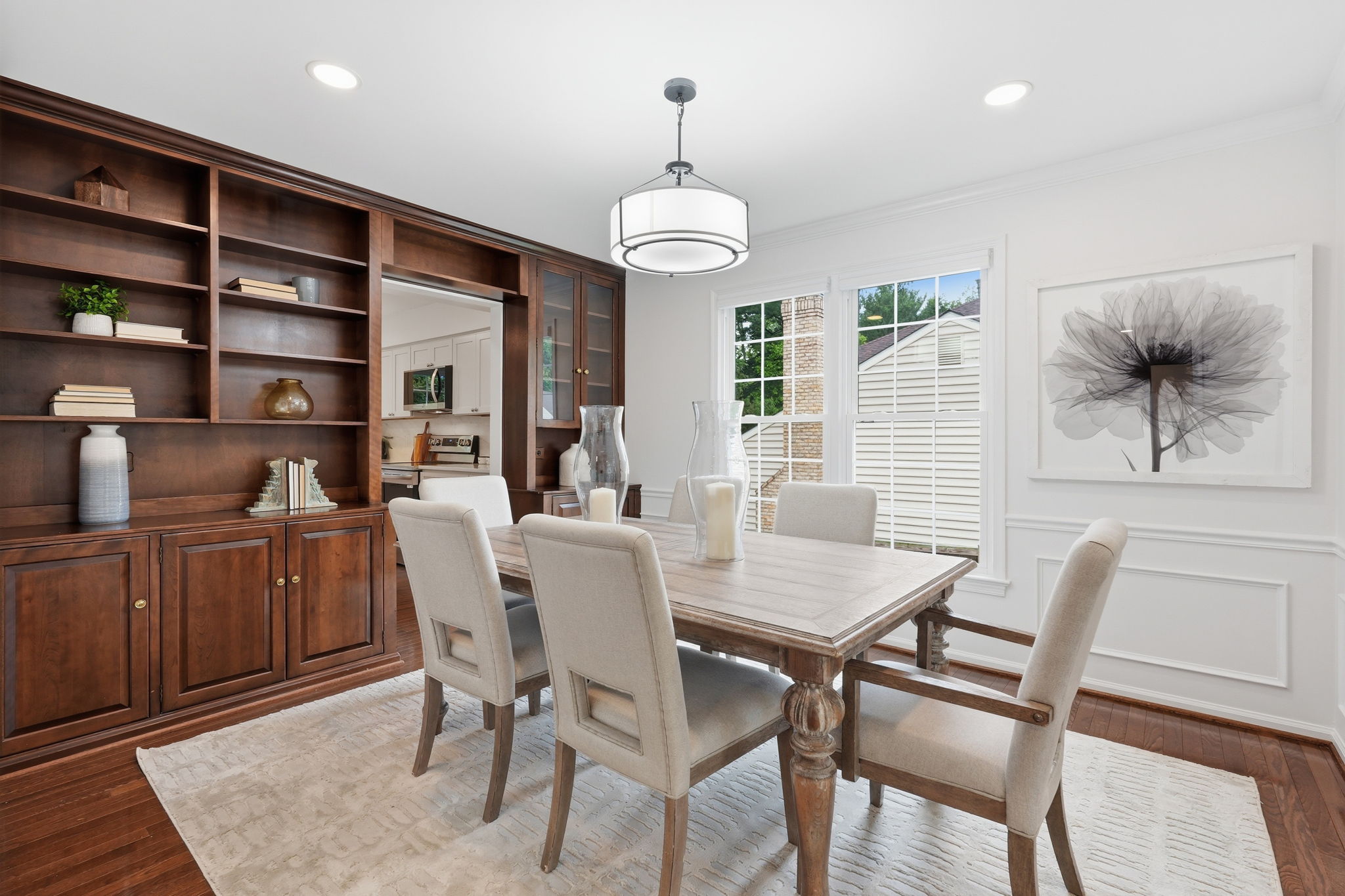 Dining Room with Beautiful Wood Built-ins