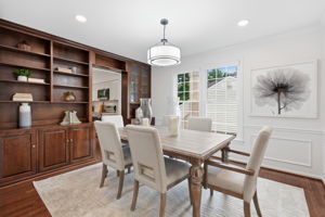 Dining Room with Beautiful Wood Built-ins
