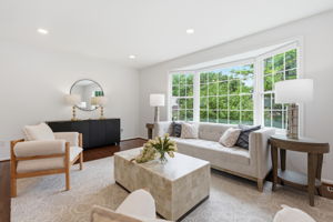 Gracious Formal Living Room with Bay Window