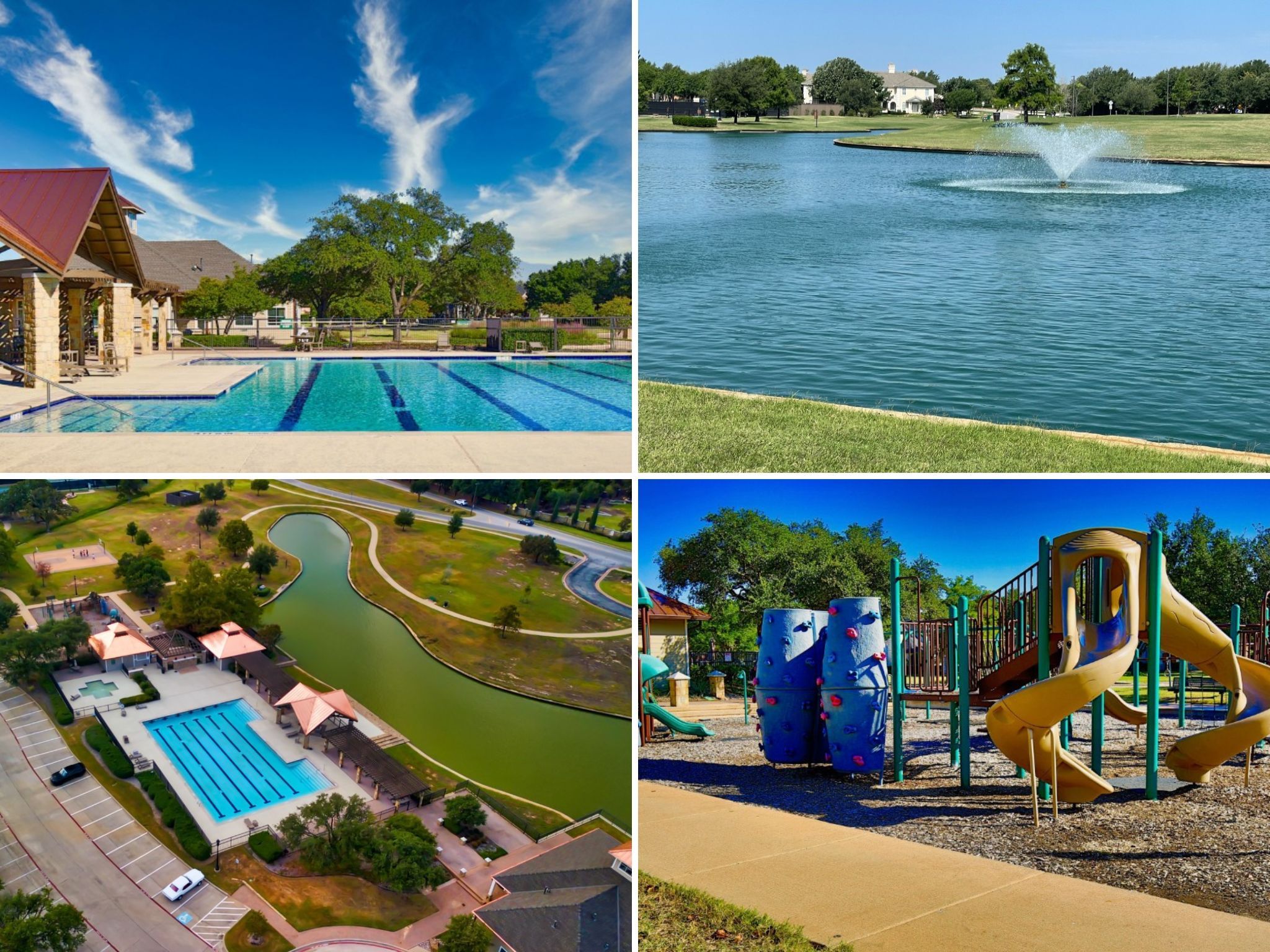 Timarron features two community pools. One, known as the Bent Creek Pool, is situated at the Bent Creek Neighborhood Center.  There is also a play ground and several ponds.