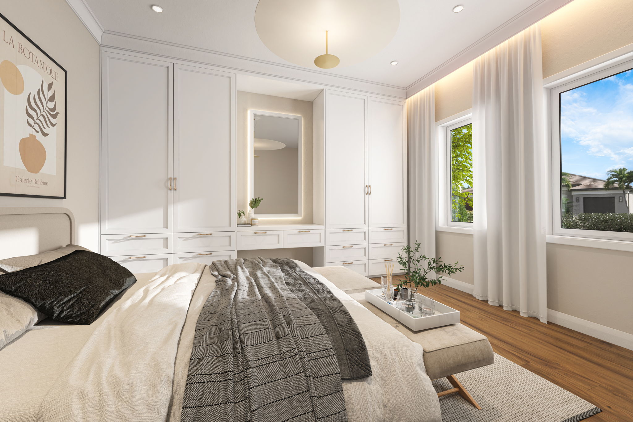 Den - Office - VIRTUAL RENOVATION INTO BEDROOM