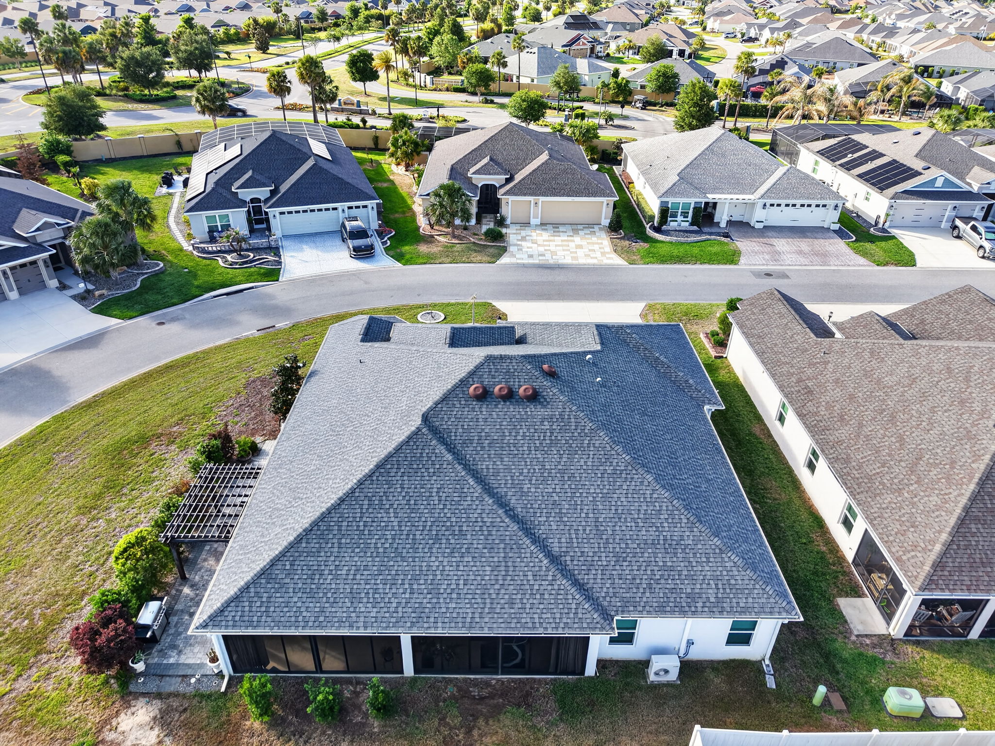 Aerial Rear Elevation with Large Corner Lot