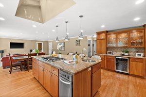 Culinary space featuring a substantial island.