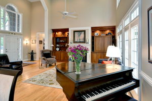 A grand foyer welcomes you into the beautiful family room